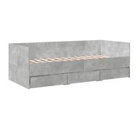 Vidaxl Lit De Jour Et Tiroirs Gris Béton 90x200 Cm Bois D'ingénierie Multicolore