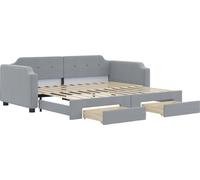 vidaXL Lit de jour extensible avec tiroirs gris clair 80x200 cm Tissu