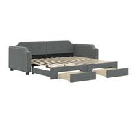vidaXL Lit de jour extensible avec tiroirs gris foncé 80x200 cm Tissu