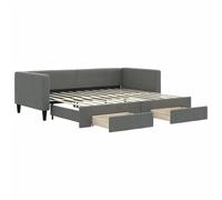 vidaXL Lit de jour extensible avec tiroirs gris foncé 90x200 cm Tissu