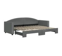 vidaXL Lit de jour extensible gris foncé 80x200 cm Tissu