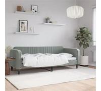 VidaXL Lit de Jour en Velours Gris Clair 80x200 cm - Canapé-lit Confortable et Simple - Lit d'Appoint