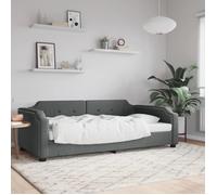 vidaXL Lit de jour gris foncé 90x200 cm tissu 354206