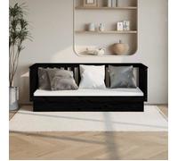 vidaXL Lit de jour Noir 75x190 cm Bois de pin massif821578