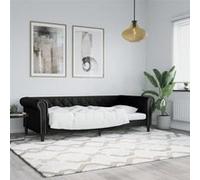 vidaXL Lit de jour noir 90x200 cm similicuir 354226 Noir G