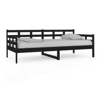 Vidaxl Lit De Jour Noir Bois Massif De Pin 90x190 Cm Marron