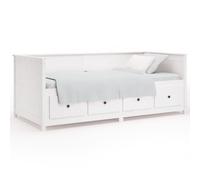 vidaXL Lit de jour Blanc 100x200 cm Bois de pin massif 820897