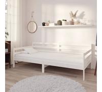 vidaXL Lit Blanc, Bois de pin massif 90x200 cm