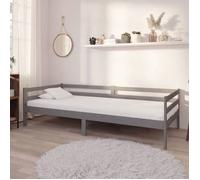 vidaXL Lit de jour Canapé-lit simple Bois de pin massif Gris 90x200 cm