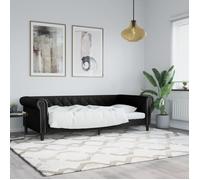 vidaXL Lit de jour / Canapé-lit 80x200 cm Similicuir Noir – Confortable pour lit d'appoint