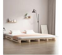 vidaXL Lit de palette 821427 - 120x190 cm Bois pin massif petit double marron