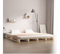 vidaXL Cadre de lit 140x190 cm Bois de pin massif Marron