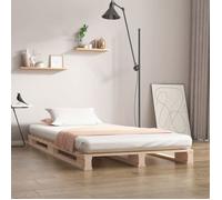 vidaXL Cadre de lit 90x200 cm Bois de pin massif Marron