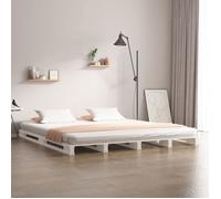 vidaXL Lit de Palette sans Matelas Blanc 140x190 cm Bois Massif