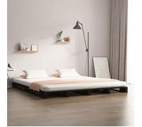 vidaXL Lit de palette noir 120x190 cm Bois pin massif Petit Double 821431