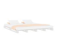 vidaXL Lit de palette Blanc 140x190 cm Bois de pin massif 821438