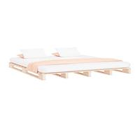 vidaXL Lit de Palette Sommier à Lattes Lit Double Lit Adulte Cadre à Lattes sur Pied Chambre à Coucher Intérieur 140x190 cm Bois de Pin Massif