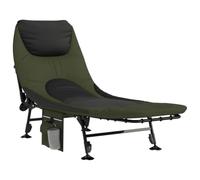 vidaXL Lit de pêche avec Pieds à Boue réglables Pliable Vert, lit de pêcheur, lit de Camping de pêche, lit de Camping Pliable, Chaise de lit de pêche
