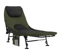 vidaXL Lit de pêche avec Pieds à Boue réglables Pliable Vert, lit de pêcheur, lit de Camping de pêche, lit de Camping Pliable, Chaise de lit de pêche