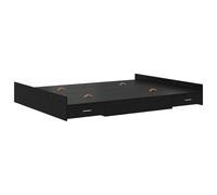 vidaXL Lit de Rangement 140 x 190 cm en chêne Noir, Style Minimaliste, en Bois reconstitué avec tiroir Extensible et Plein d'espace de Rangement, inclut la tête de lit et Le Pied de lit, Facile à Mon