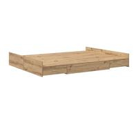 vidaXL Lit de Rangement 150 x 200 cm, Marque Chêne Artisan, Bois d'ingénierie, Style Minimaliste, avec tiroir Coulissant, Pas Besoin de sommier, Facile à Assembler, idéal pour Un Usage intérieur.