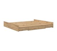 vidaXL Lit de Rangement 180 x 200 cm en Bois reconstitué, Design Minimaliste avec Une Finition chêne Artisanal. Facile à Monter, Pas Besoin de sommier, Plus des tiroirs Super spacieux.