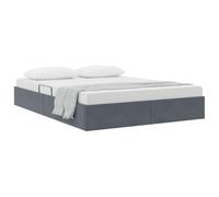 vidaXL Lit de Rangement avec Matelas Gris foncé 153 x 203 cm Velours, Cadre de lit Velours Moderne, Rangement Chic avec Levage hydraulique, Design Compact, Solution Pratique pour la Chambre