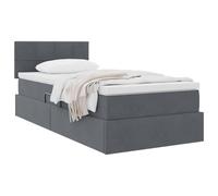 vidaXL Lit de Rangement avec matelas Gris foncé 90 x 200 cm Velours
