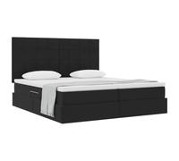 vidaXL Lit de Rangement avec matelas Noir 180 x 200 cm Velours