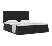 vidaXL Lit de Rangement avec Matelas Noir 180 x 200 cm Velours, Mobilier de Chambre, Lit Moderne avec Rangement, Matelas en Velours, Cadre en métal Solide, Solution sous Le lit