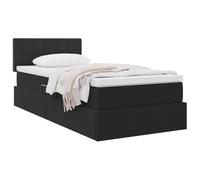 vidaXL Lit de Rangement avec Matelas Noir 90 x 200 cm Velours, Lit de Rangement élégant, Matelas Moderne Inclus, hydraulique, Tissu Doux, mobilier Fonctionnel, Design Chic