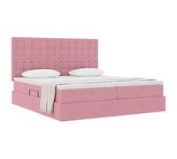vidaXL Lit de Rangement avec Matelas Rose 180 x 200 cm Velours, Mobilier de Chambre, Lit Moderne avec Rangement, Matelas en Velours, Cadre en métal Solide, Solution sous Le lit