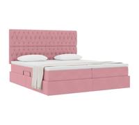 vidaXL Lit de Rangement avec Matelas Rose 180 x 200 cm Velours, Mobilier de Chambre, Lit Moderne avec Rangement, Matelas en Velours, Cadre en métal Solide, Solution sous Le lit