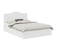 vidaXL Lit de rangement en bois d'ingénierie Blanc 160x200 cm Cadre à lattes Avec tiroir