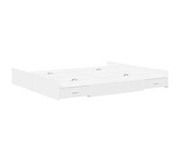 vidaXL Lit de Rangement Blanc 180 x 200 cm en Bois aggloméré. Finition mélaminée, avec tiroir escamotable. Design Minimaliste et spacieux, sous lit. Facile à Monter, Juste Un Tournevis et Un Marteau,