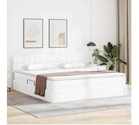 vidaXL Lit de Rangement Blanc pur 160 x 200 cm Cuir synthétique, Design de chambre, arrangement rectangulaire 3370402