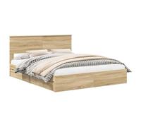 vidaXL Lit de Rangement Chêne Sonoma 160 x 200 cm Bois d'ingénierie