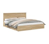 vidaXL Lit de Rangement Chêne Sonoma 180 x 200 cm Bois d'ingénierie