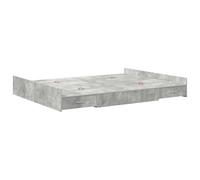 vidaXL Lit de Rangement en béton Gris 150 x 200 cm, en Bois reconstitué avec des tiroirs intégrés. Design Minimaliste, Facile à Monter, Nettoyage à Sec. Parfait pour la Chambre, il Cache Vos Affaires