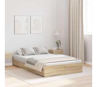 vidaXL Lit de Rangement en Bois d'ingénierie chêne Sonoma 120 x 200 cm avec tiroir, Pratique et Sobre, incluant Une tête de lit et Un Pied de lit. C'est Un Meuble Fonctionnel pour la Chambre.