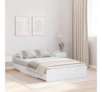 vidaXL Lit de Rangement en Blanc, Style Minimaliste avec des tiroirs sous Le lit. Mesure 120 x 190 cm, Facile à Assembler. Meuble Moderne pour la Chambre, Une Solution Pratique pour Gagner de la plac