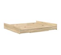 vidaXL Lit de Rangement en chêne Sonoma 180 x 200 cm, en Bois reconstitué. Il a des tiroirs intégrés sous Le Matelas, C'est Super spacieux, Facile à Monter et a Un Design Minimaliste, avec tête de li