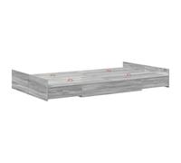 vidaXL Lit de Rangement en Gris Sonoma, 120 x 200 cm. Fait en mélamine, Bois reconstitué. Il a des tiroirs à Rouleaux pour Un Rangement Pratique. Montage Super Simple et Design Minimaliste avec Une b