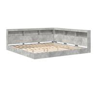 vidaXL Lit de Rangement en L Gris béton 180 x 200 cm en Bois d'ingénierie. Design Minimaliste, idéal pour l'intérieur. Facile à Assembler avec Un Tournevis. Construction Durable Qui Aide à Garder l'e