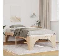 vidaXL Lit de rangement en pin massif, couleur brun naturel, 90 x 200 cm. Design moderne sans boxspring. Surface lisse, 873004