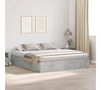 vidaXL Lit de Rangement Gris béton avec Matelas intégré, Style Moderne pour la Chambre ou l'chambre d'amis, Meuble Pratique, Minimaliste, Contemporain, Bien rangé, Fonctionnel et stylé