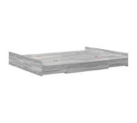 vidaXL Lit de Rangement Gris Sonoma en Bois d'ingénierie 140 x 200 cm. Style Moderne et Minimaliste avec Un Grand tiroir caché, des Lattes Solides, Pas Besoin de sommier, Simple à Monter et Facile à