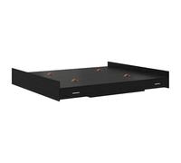 vidaXL Lit de Rangement Noir Chêne 200 x 200 cm en Bois d'ingénierie. avec tiroirs intégrés et Un Design Minimaliste. C'est Super Simple à Assembler et ça Prend Pas de Place. Pas Besoin de sommier, l
