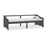 Vidaxl Lit De Repos 3 Places Gris Foncé Bois De Pin Massif 90x200 Cm Marron