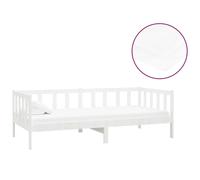 vidaXL Lit de repos avec matelas 90x200 cm Blanc Bois de pin massif Blanc